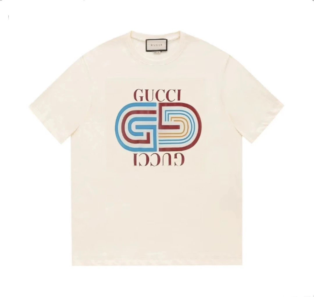 Gucci Interlocking GG Mirrored Logo Tee Cream