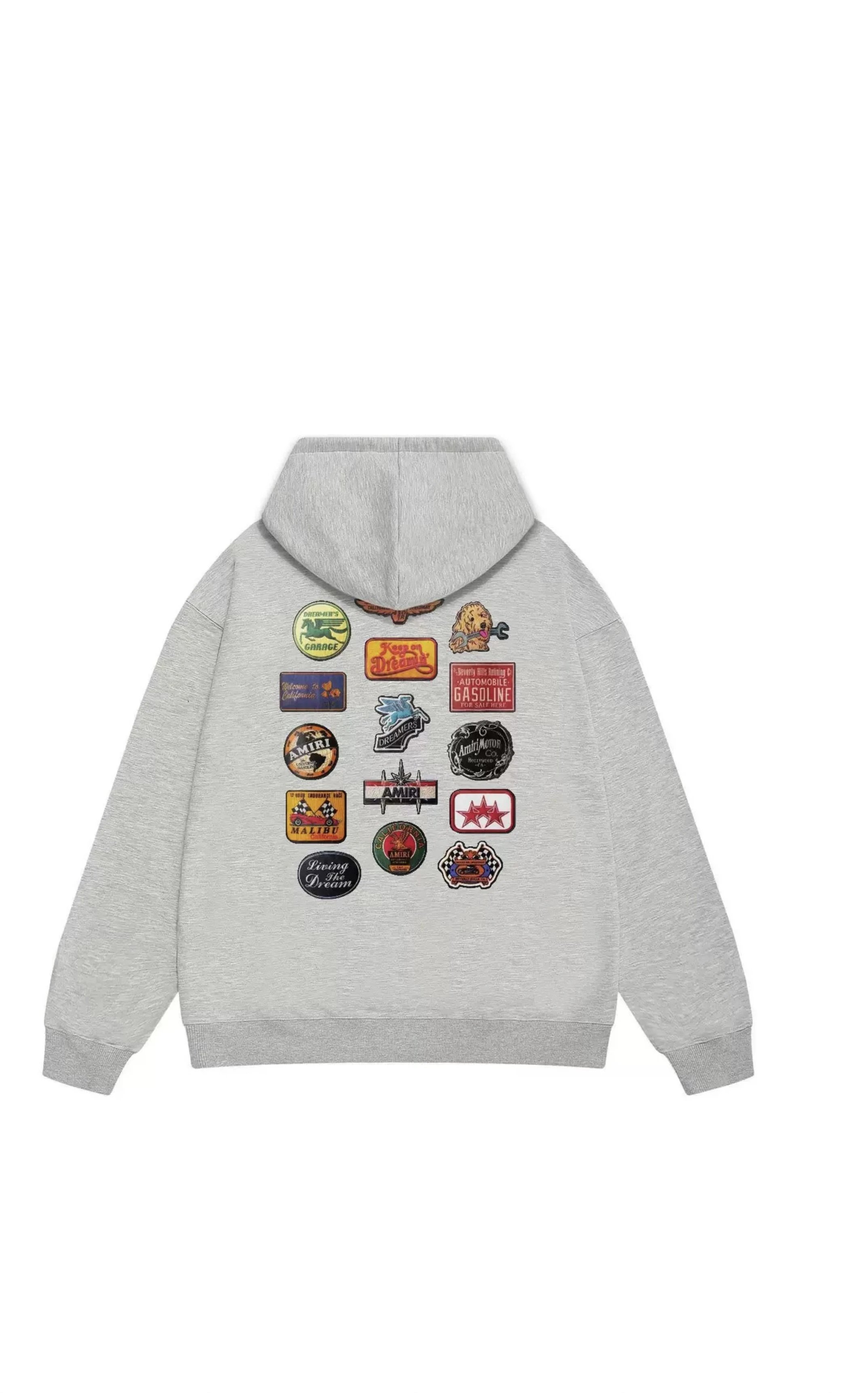 Amiri Patchwork Hoodie Navy - 10