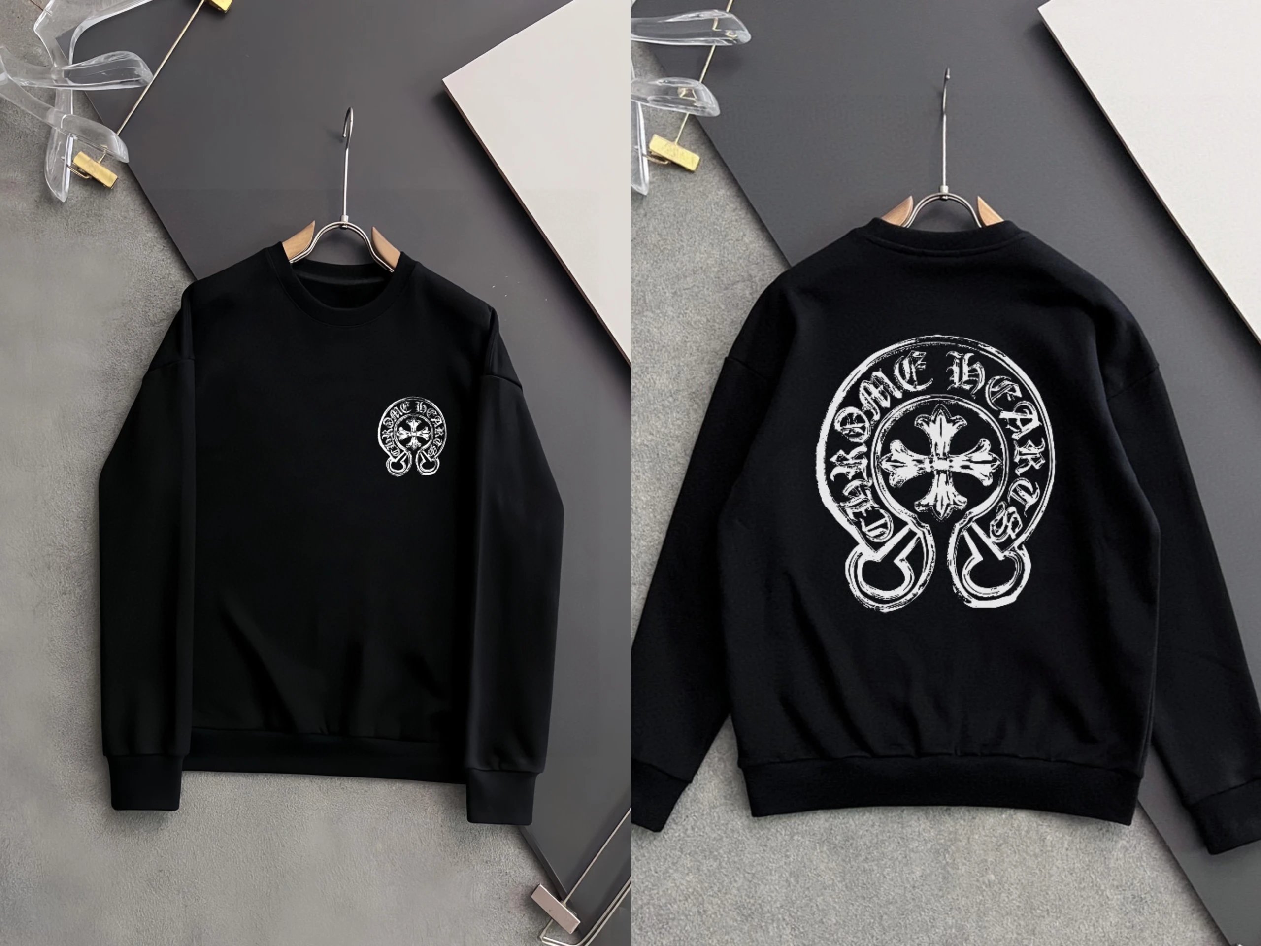 Chrome Hearts Logo Embroidered Crewneck Sweatshirt White Hoodie - 5