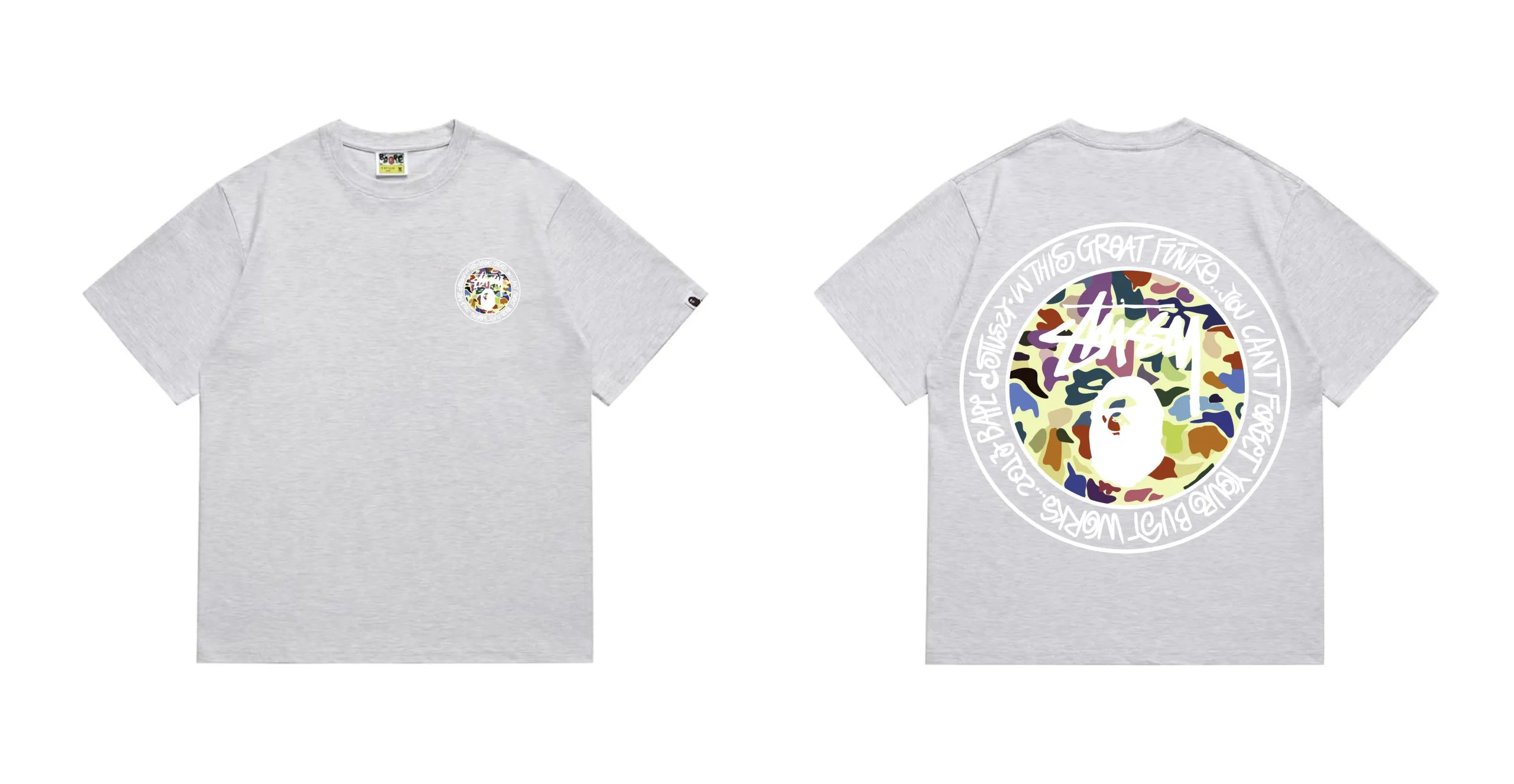 A Bathing Ape ABC Camo Logo Purple T-Shirt - 12