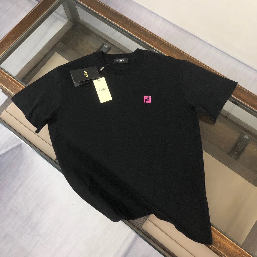 Fendi FF Logo Tee Black Pink