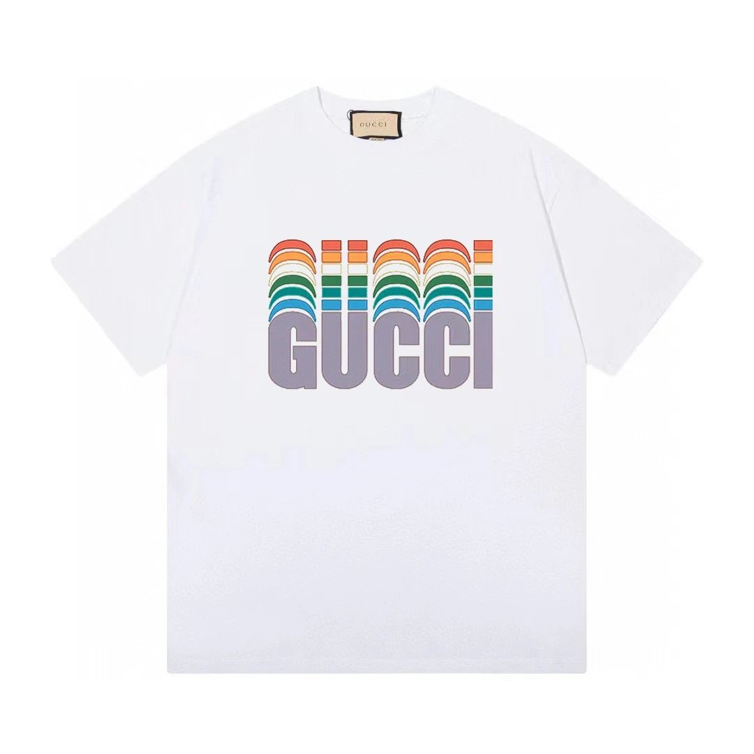 Gucci Rainbow Retro Logo Tee White