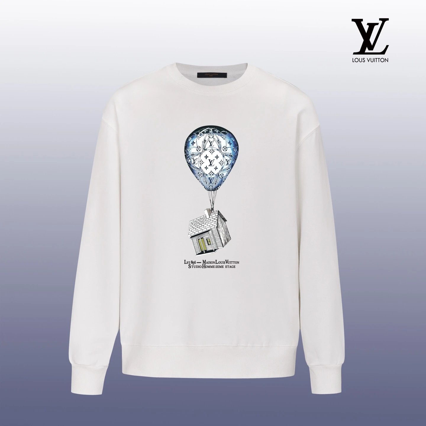 Louis Vuitton Tie-Dye LV Logo Black Sweatshirt Sweater - 11