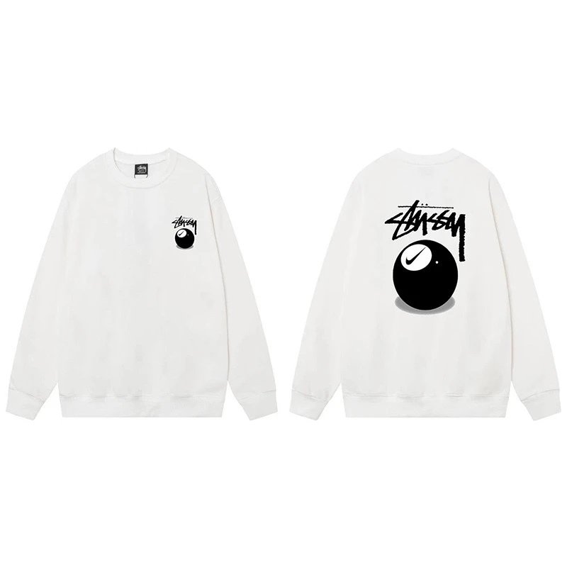 Stussy 8 Ball Crewneck White