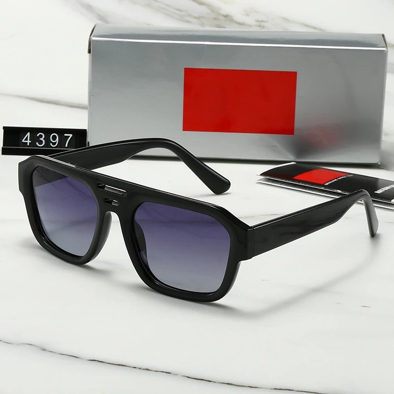 Ray-Ban 3548 Hexagonal Sunglasses Gold Frame Blue Mirror Lens