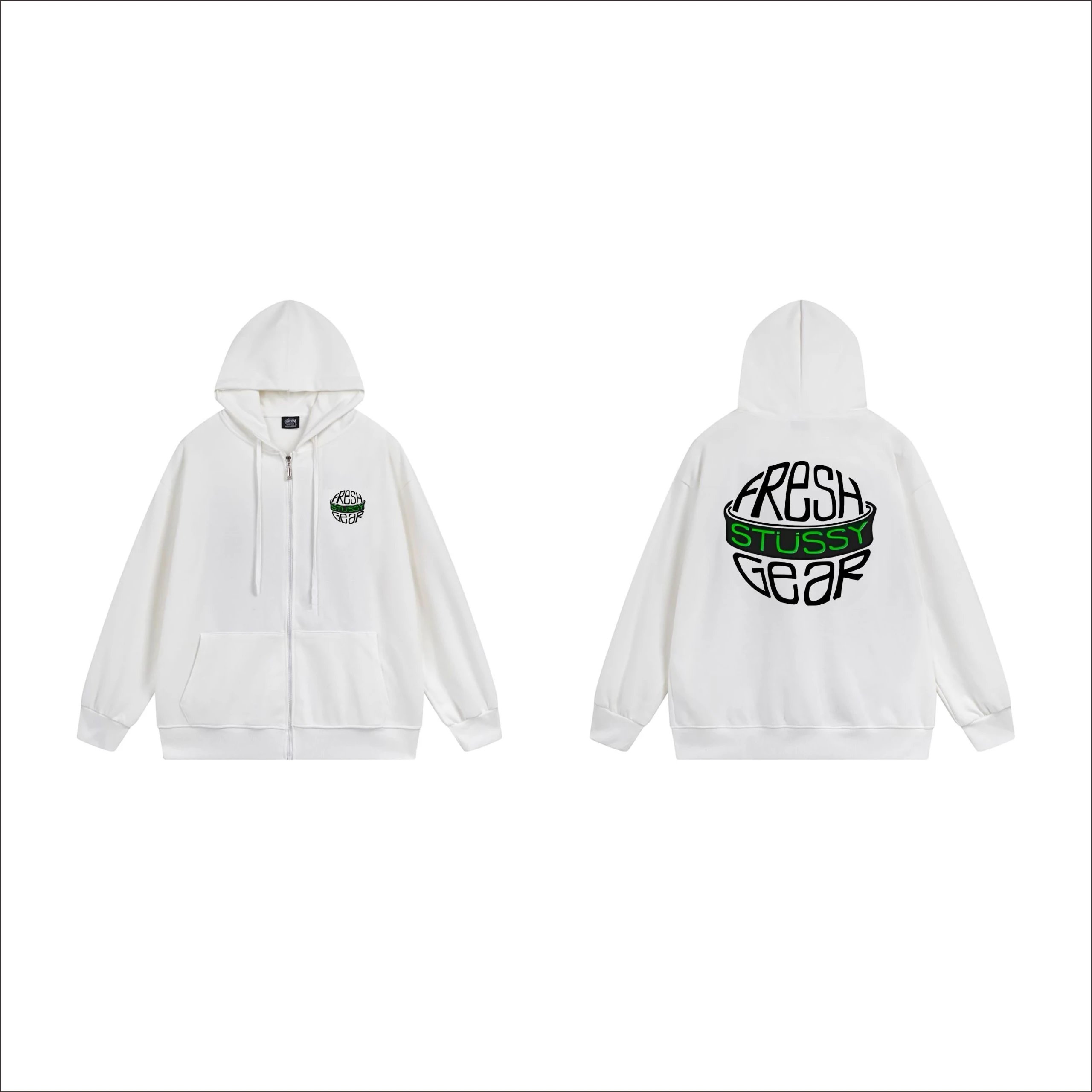 A Bathing Ape Camo Circle Logo Full-Zip Hoodie Gray - 8