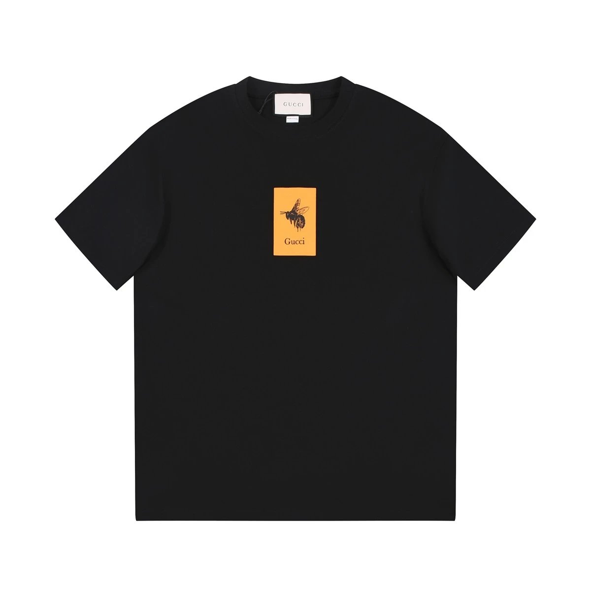 Gucci Bee Orange Patch Logo Tee Black