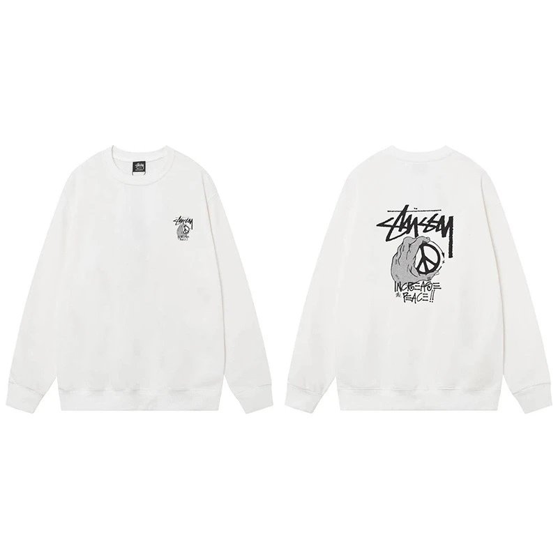 Stussy Peace Hand Sweatshirt White