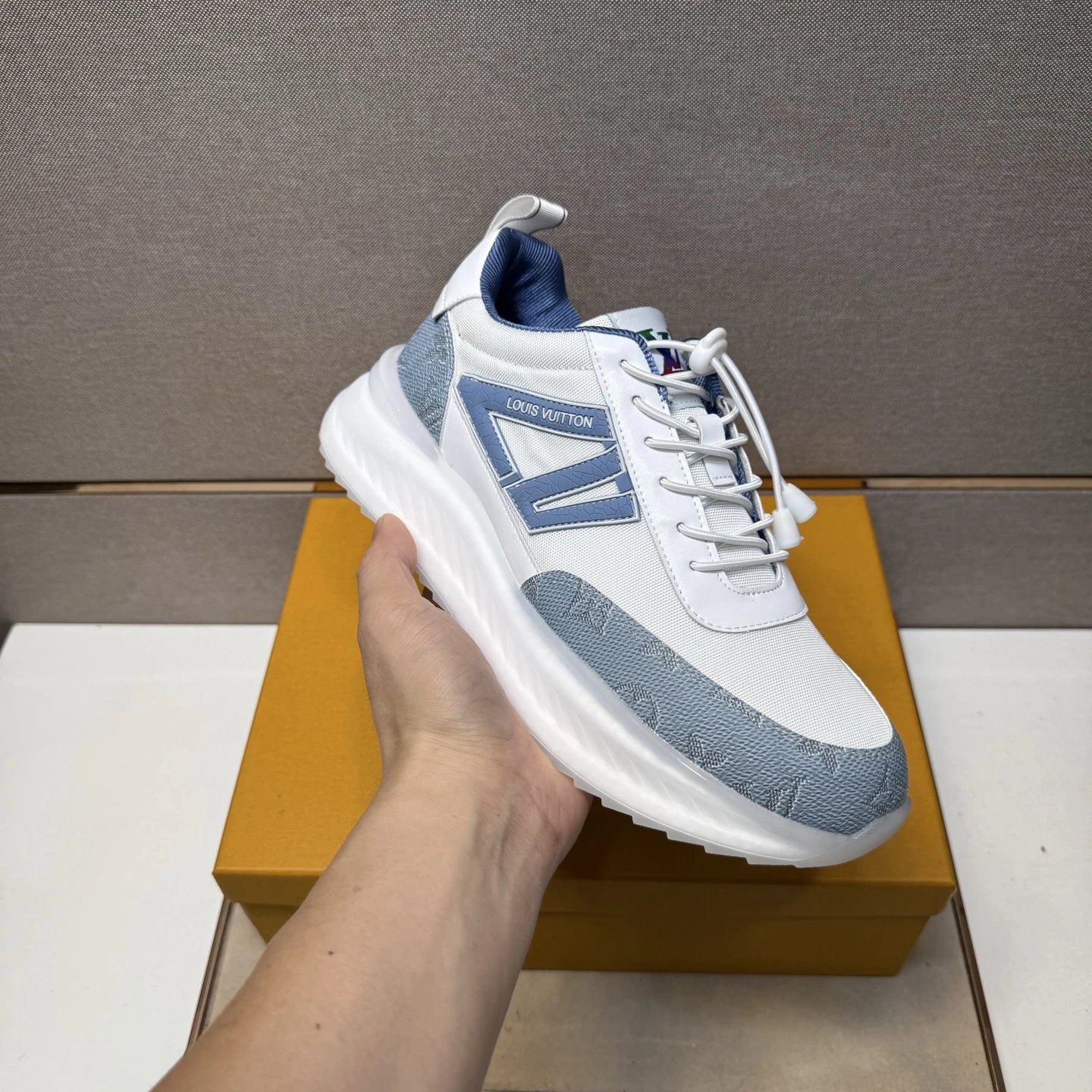 Louis Vuitton Run Away Sneaker White Light Blue Monogram