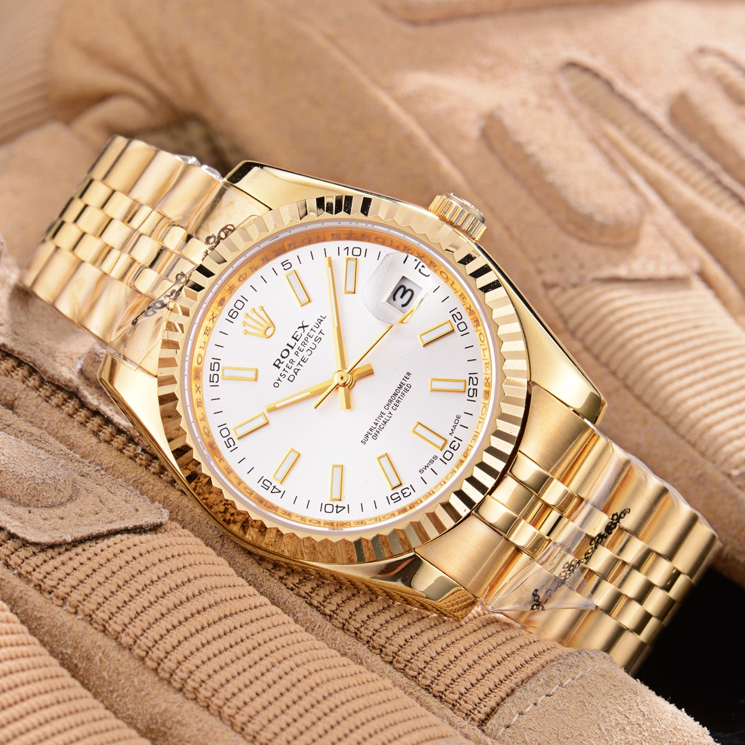 Gold Case White Dial · 5-Link Steel Band