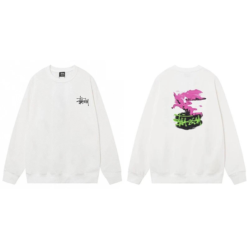Stussy Pegasus Graphic Crewneck White