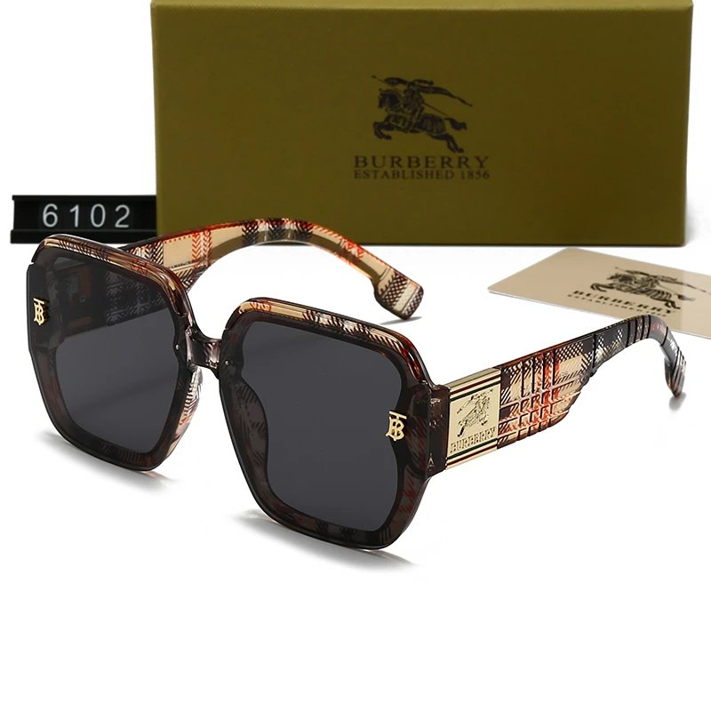 Burberry BE4291 Shield Sunglasses Black Frame Brown Lens