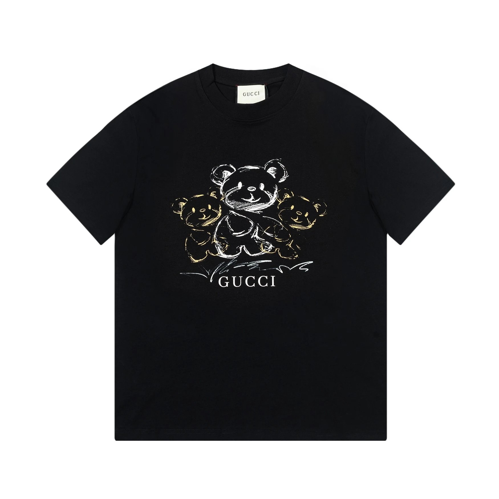 Gucci Sketch Bear Graphic Tee Black