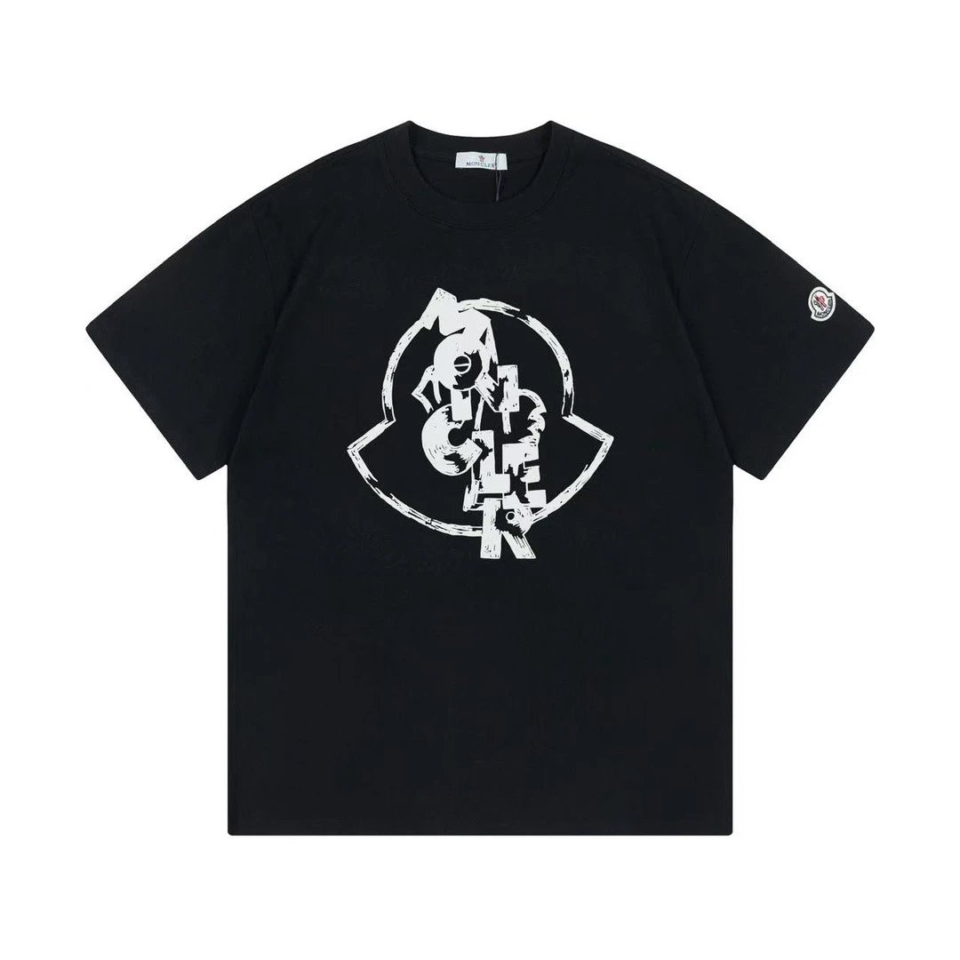 Moncler Abstract Logo Graphic Tee Black