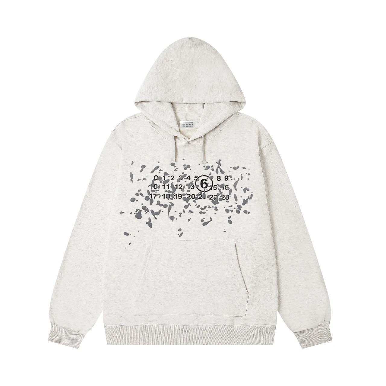 Maison Margiela Numbers Paint Splatter Hoodie Cream