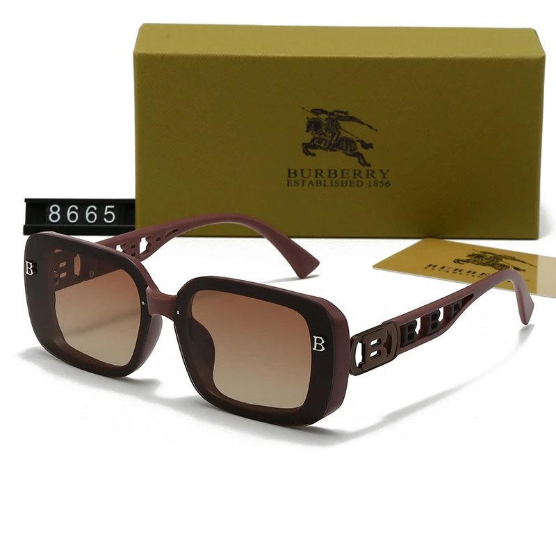 Burberry BE5155 Square Sunglasses Burgundy Frame Purple Pink Gradient Lens