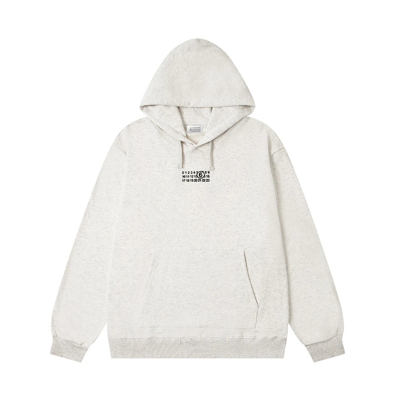 MM6 Maison Margiela Numbers Center Logo Hoodie Cream