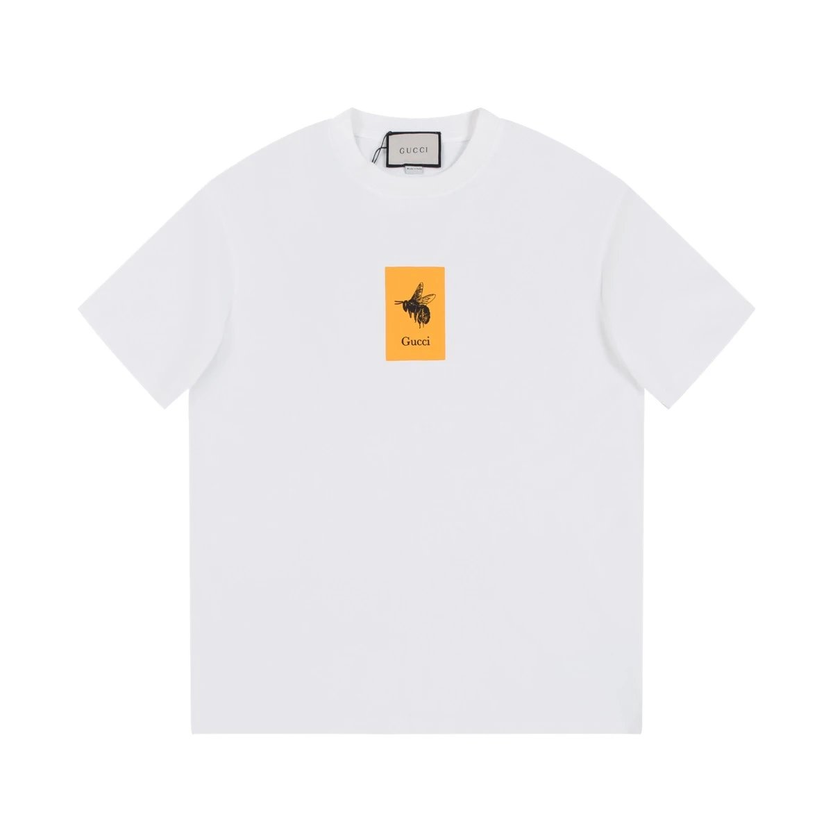 Gucci Bee Orange Patch Logo Tee White