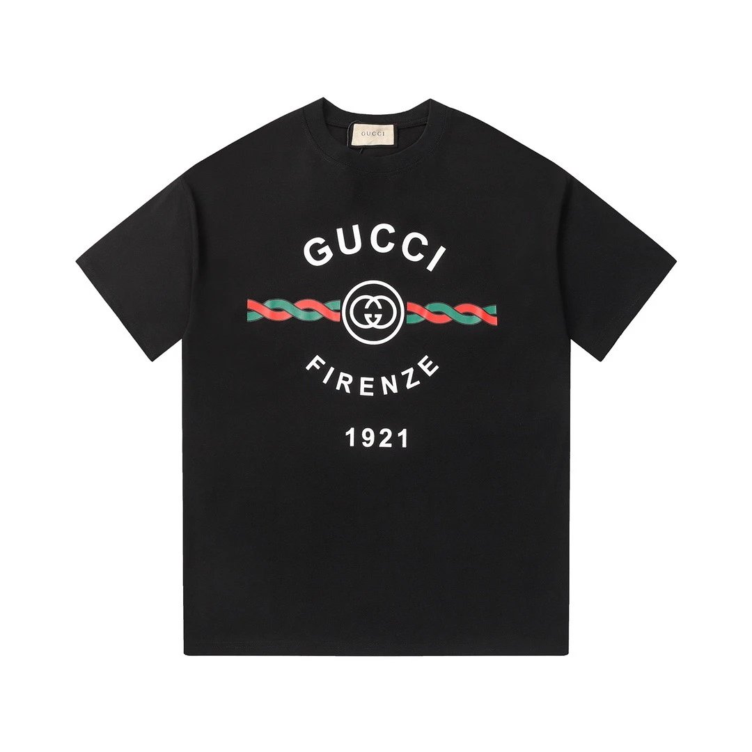 Gucci Firenze 1921 Twisted Web Logo Tee Black