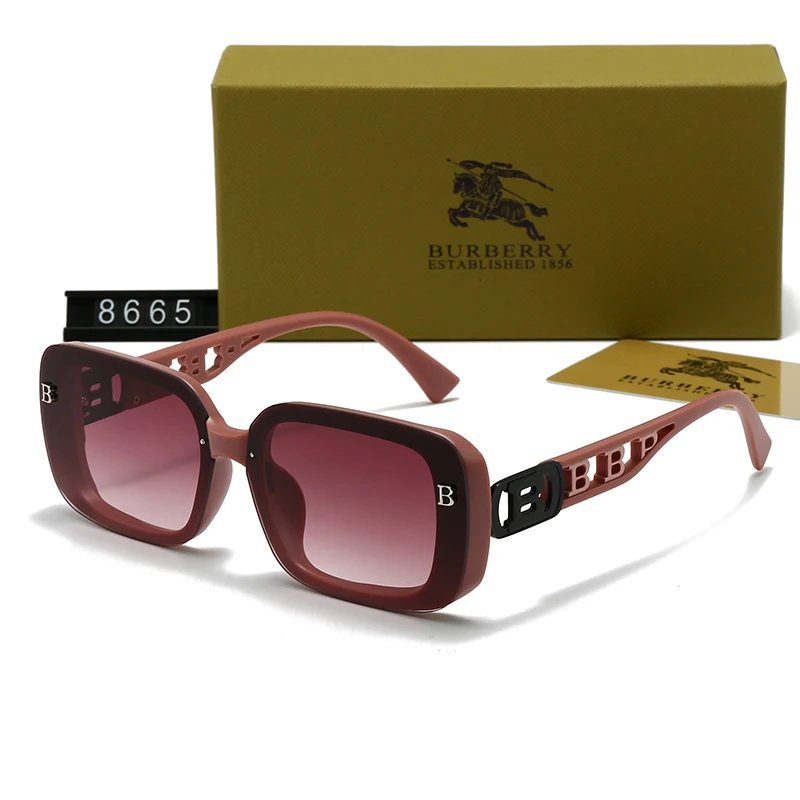 Burberry BE5155 Square Sunglasses Transparent Grey Frame Purple Gradient Lens