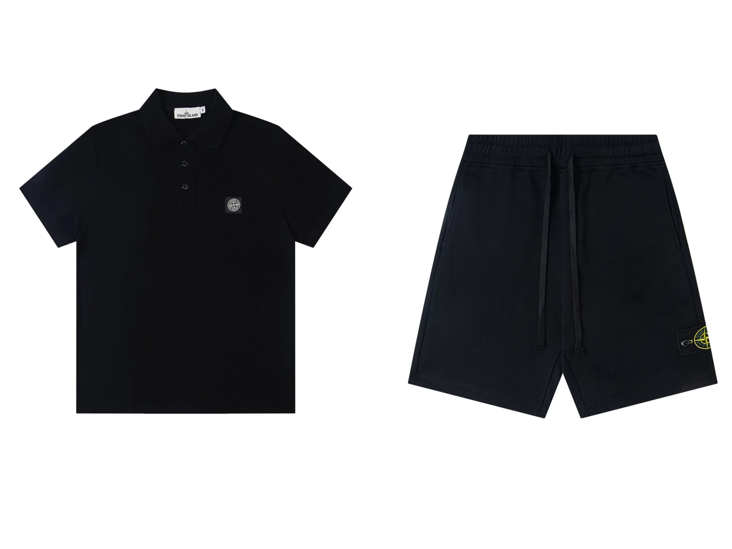 Stone Island Badge Polo & Shorts Set
