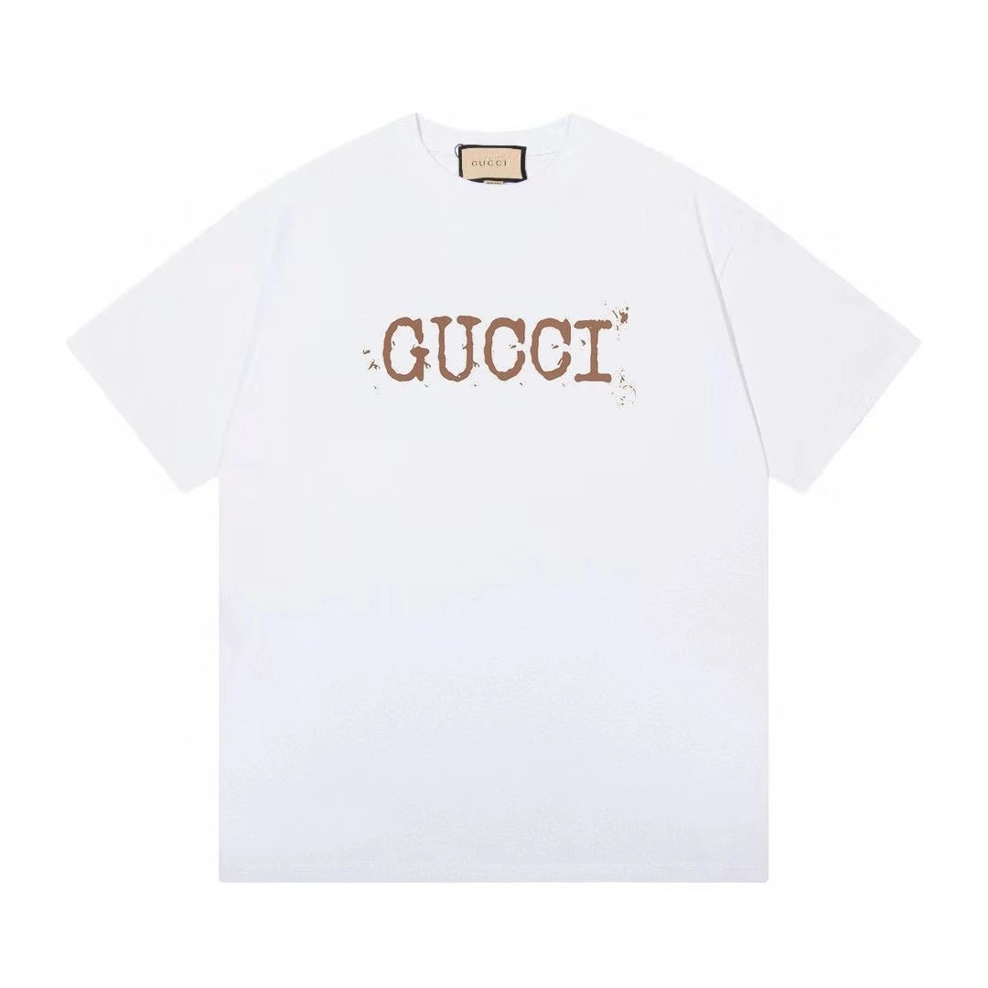 Gucci Distressed Logo Tee White
