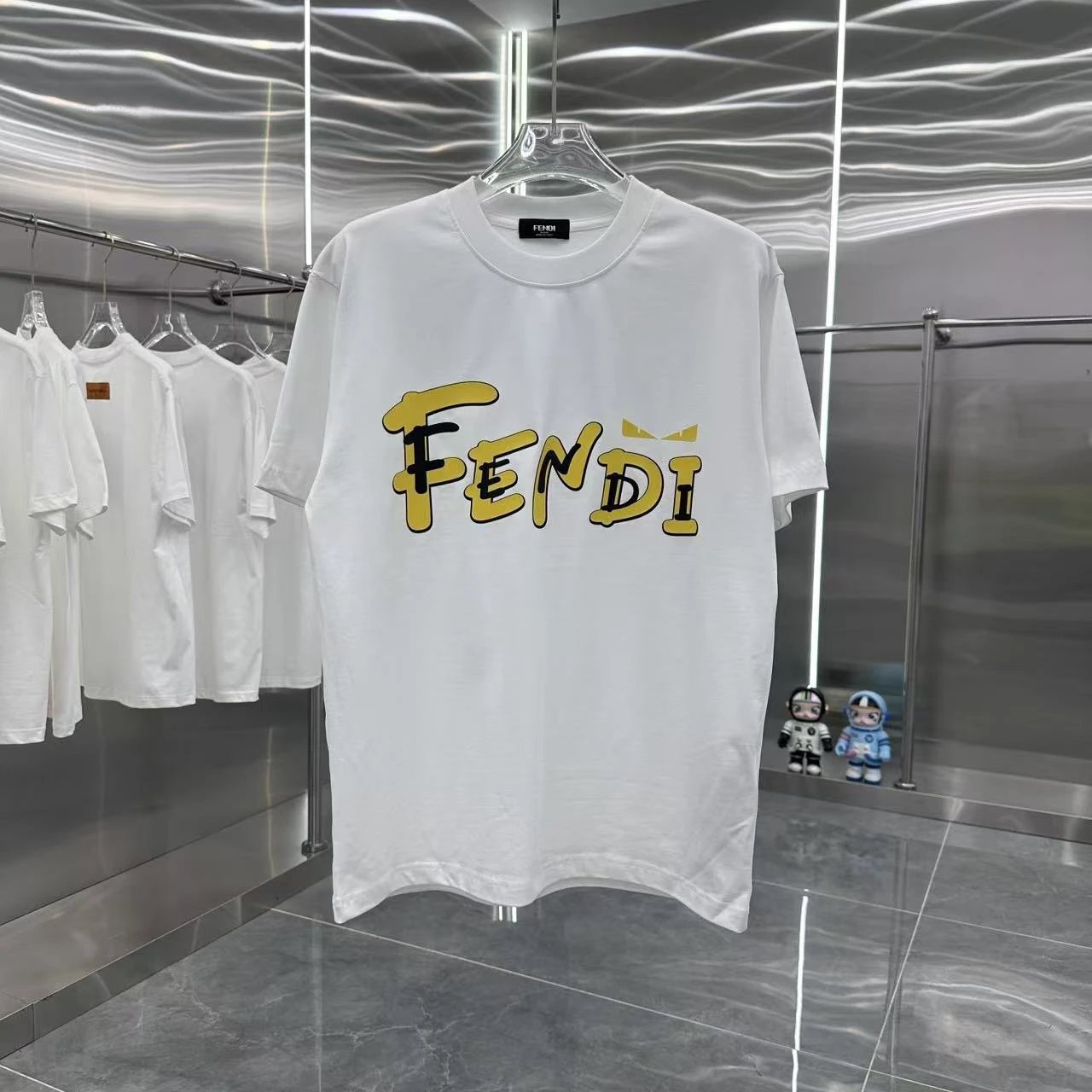 Fendi Graffiti Logo Tee White