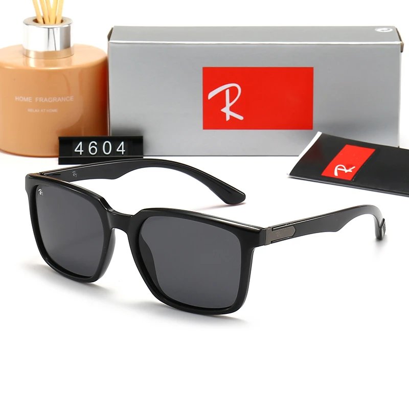 Ray-Ban RB4323 Square Sunglasses Black Frame Silver Mirror Lens