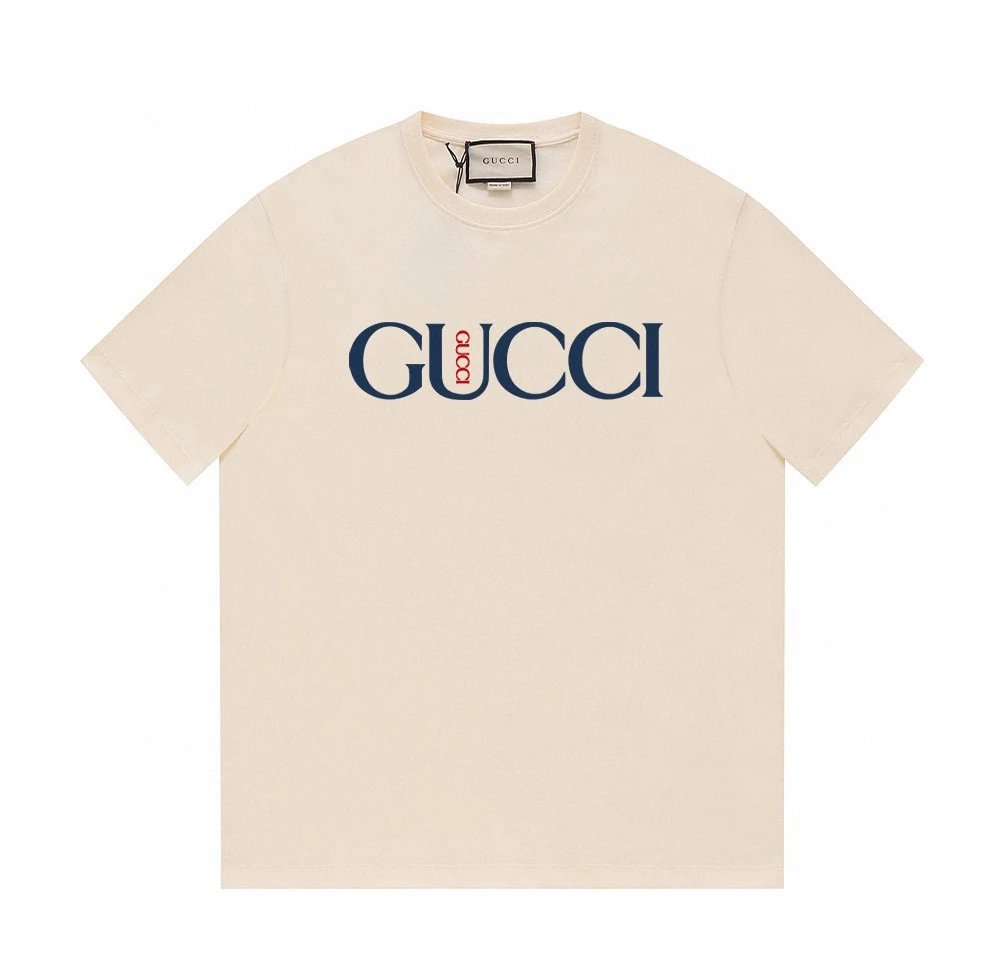 Gucci Serif GG Overlap Logo Tee Cream