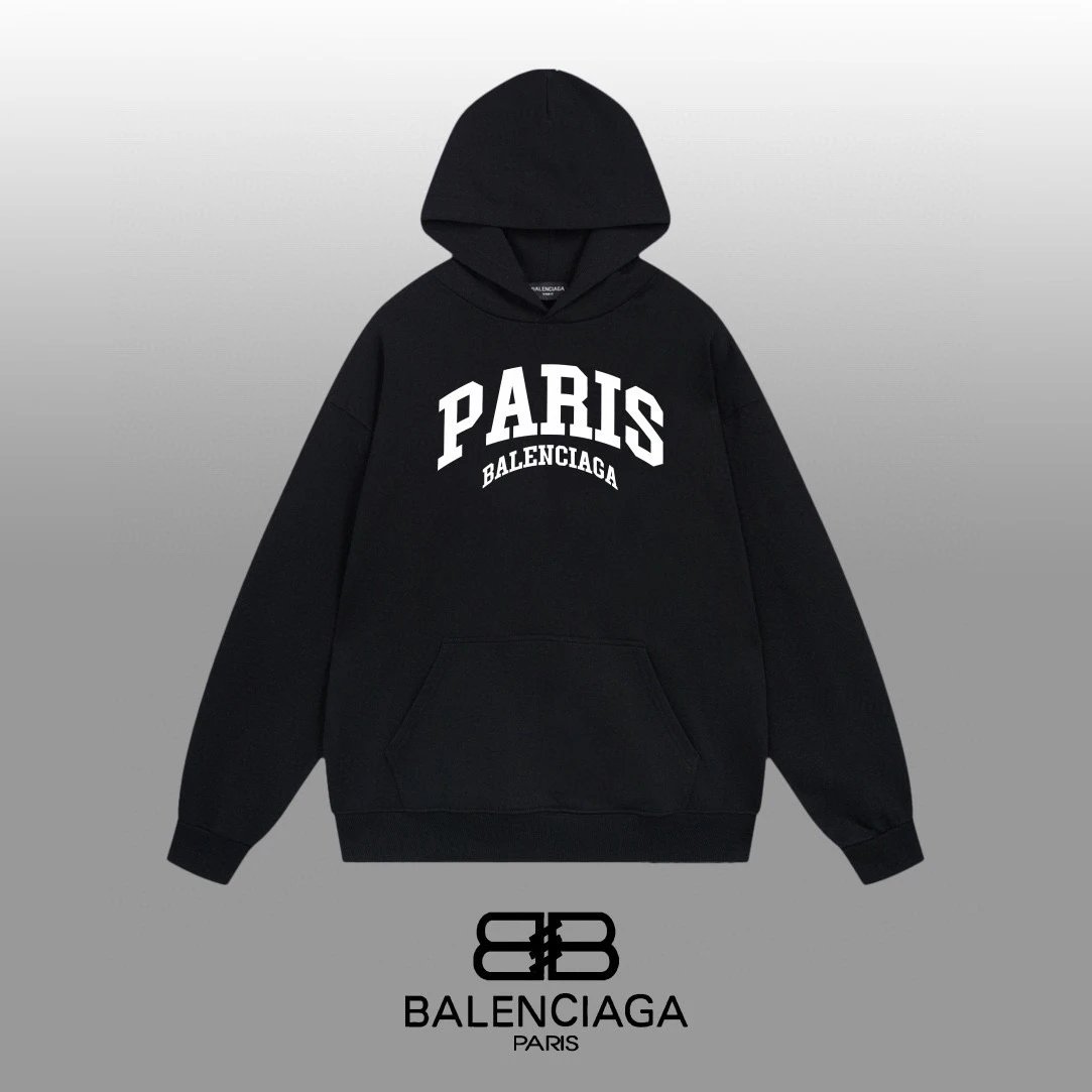 Balenciaga BB Logo Graphic Hoodie White - 11