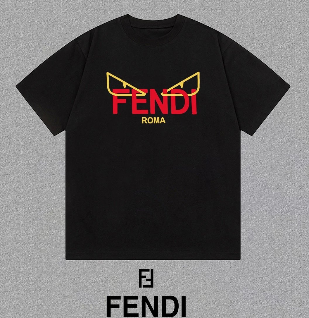 Fendi Monster Eyes Roma Tee Black Red Yellow