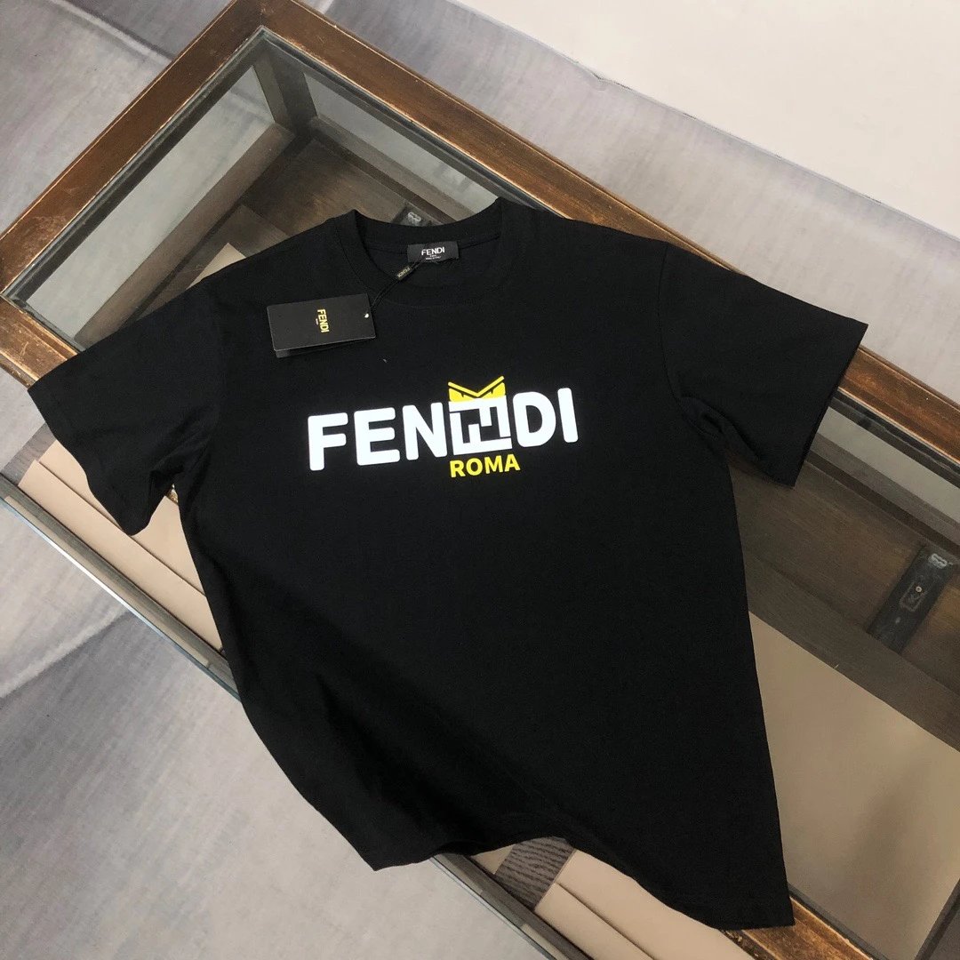 Fendi Monster Eyes Roma Logo Tee Black