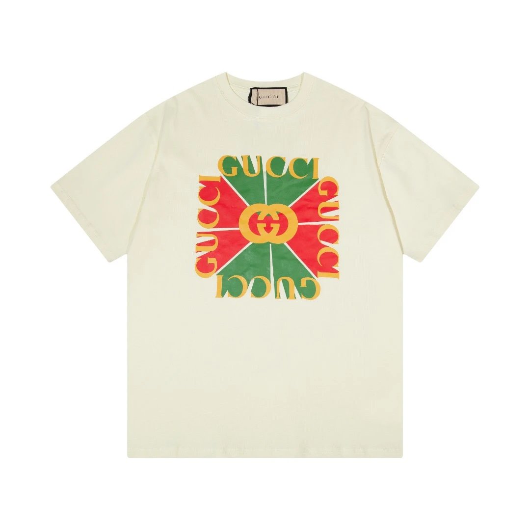 Gucci Kaleidoscope Logo Graphic Tee Cream