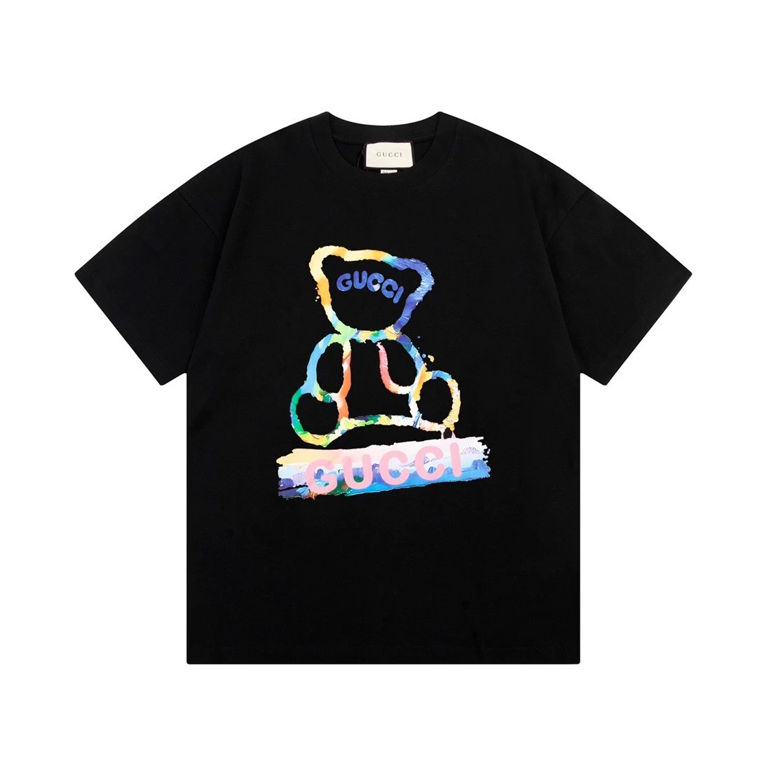 Gucci Colorful Bear Graphic Tee Black