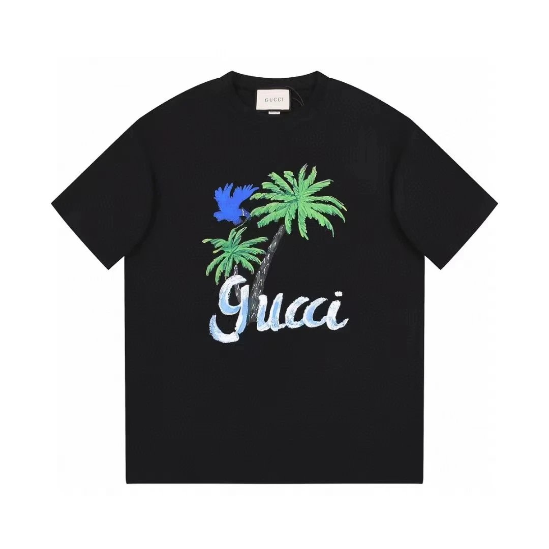 Gucci Palm Tree Parrot Tee Black