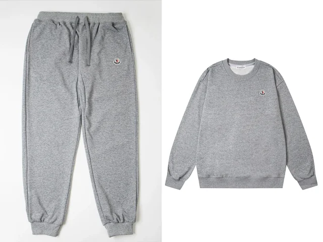 Moncler Tracksuits Crewneck sweatshirt and drawstring jogger set with logo patches product detail image 4