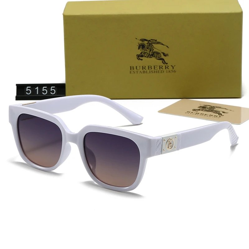 Burberry BE3100 Rimless Square Sunglasses Gold Frame Pink Brown Gradient Lens