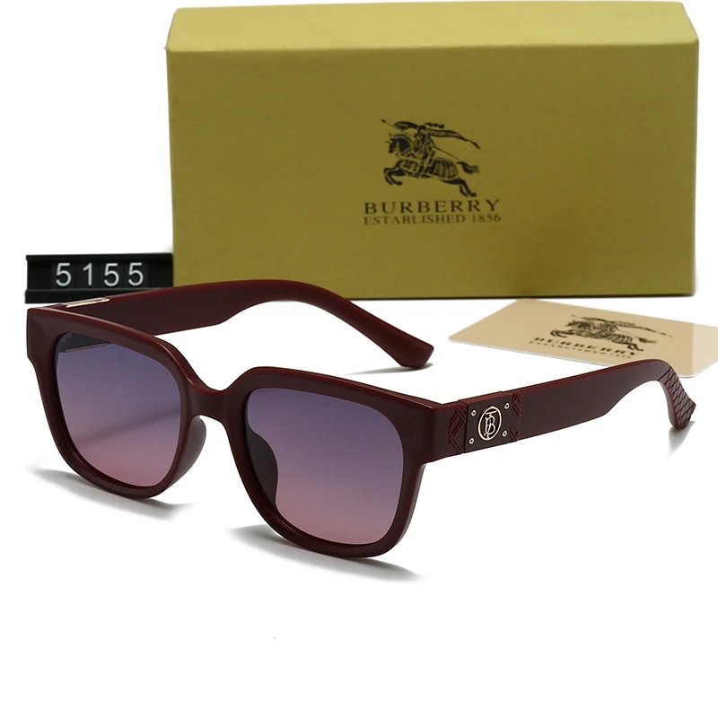 Burberry BE3100 Rimless Square Sunglasses Silver Frame Grey Gradient Lens