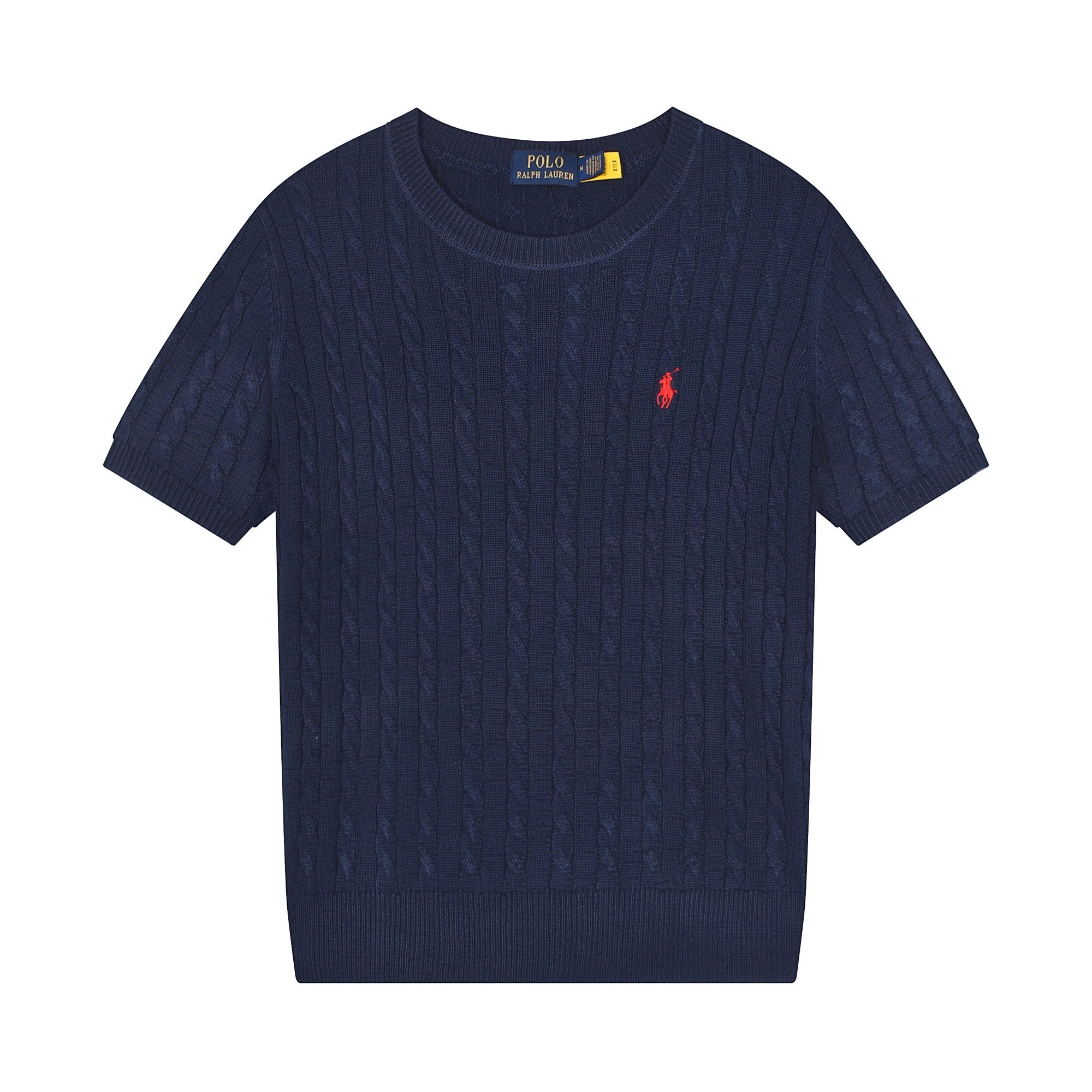 Polo Ralph Lauren Cable Knit Short-Sleeve Sweater Light Blue - 6