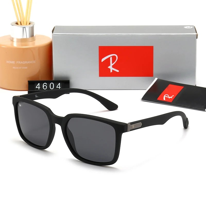 Ray-Ban RB4323 Square Sunglasses Black Frame Blue Mirror Lens