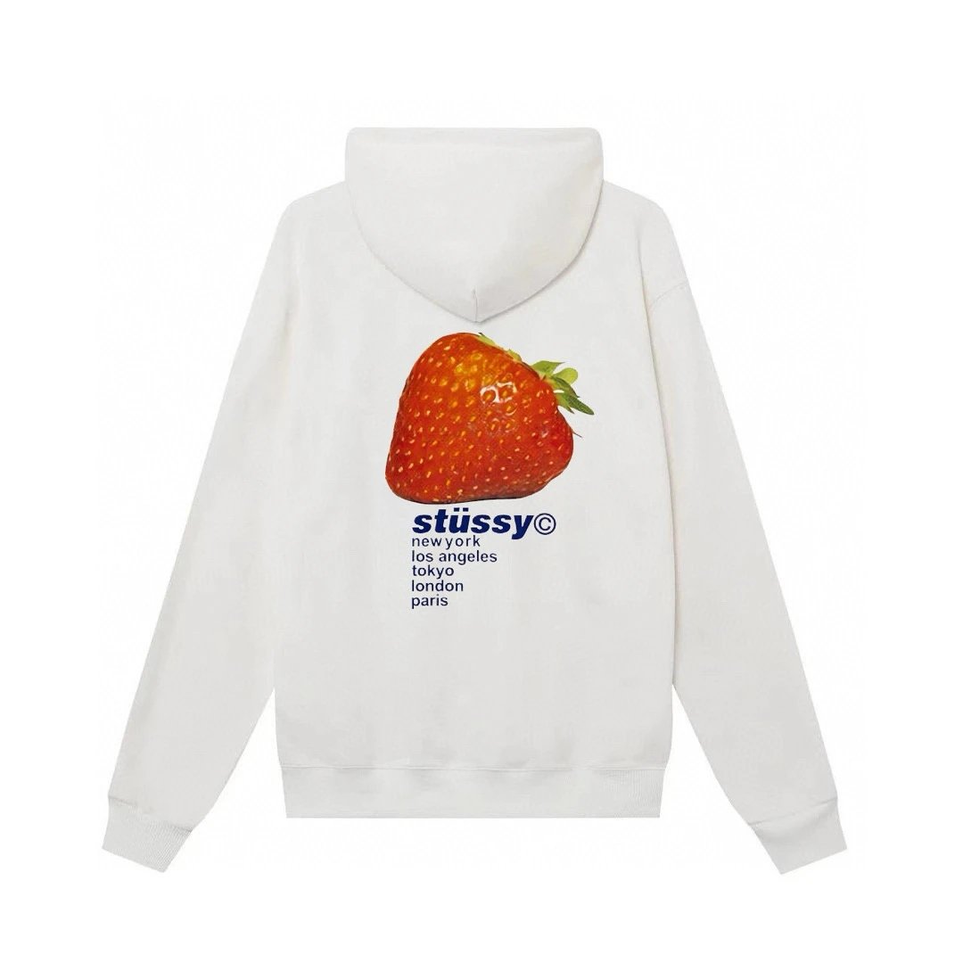 Stussy Hoodie Strawberry White