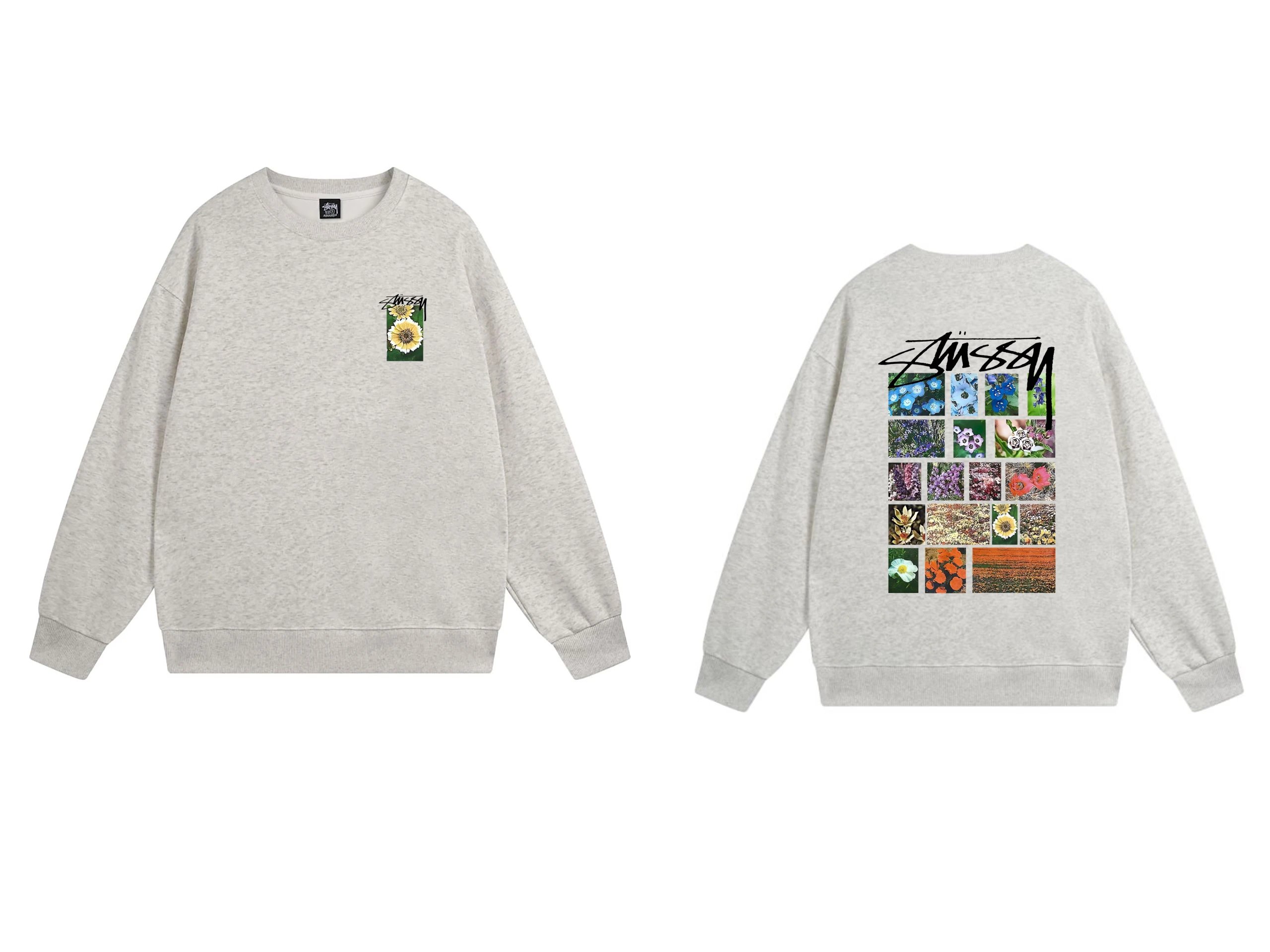Stussy Floral Graphic Crewneck Sweatshirt Cream