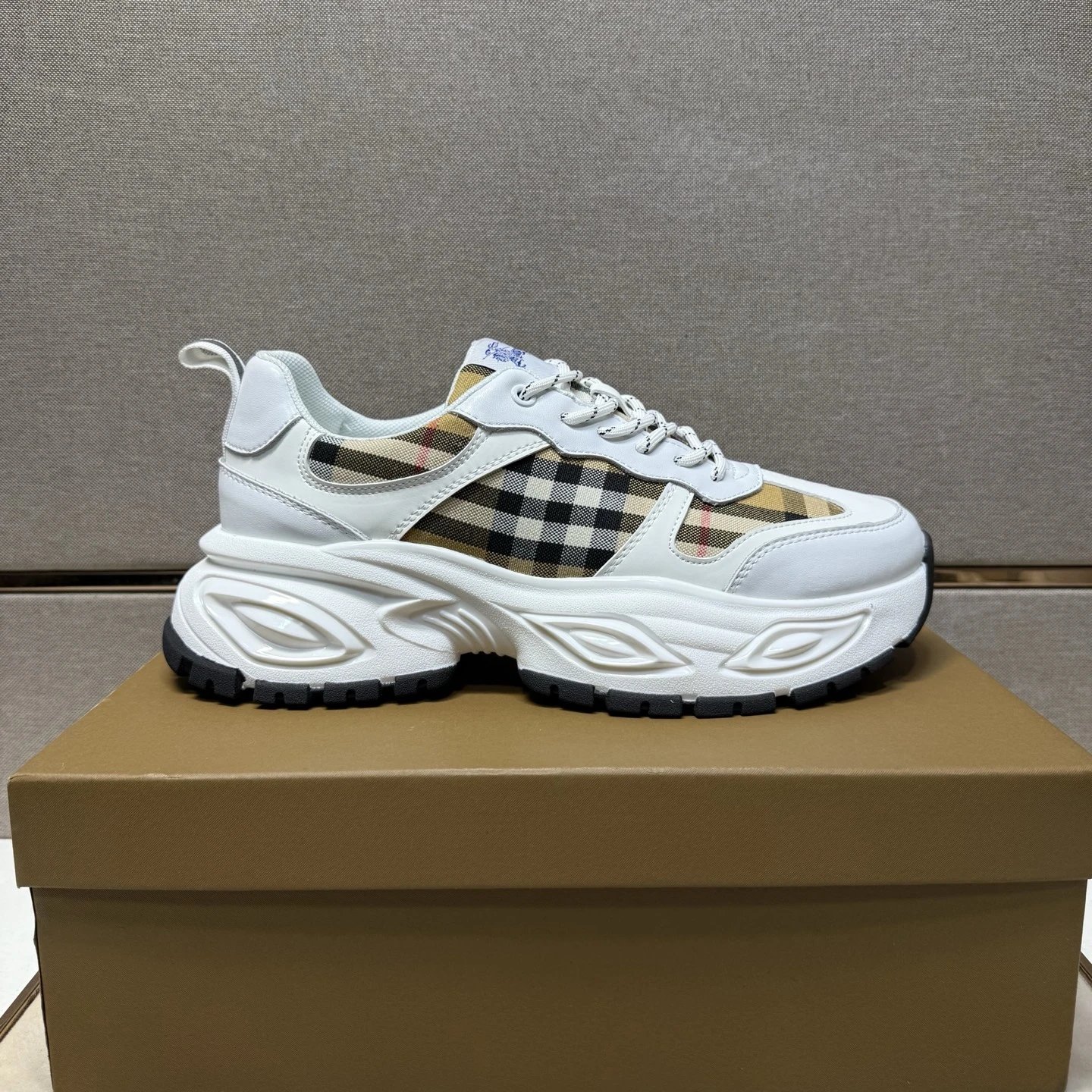 Burberry Arthur Check Chunky Sneaker White Beige
