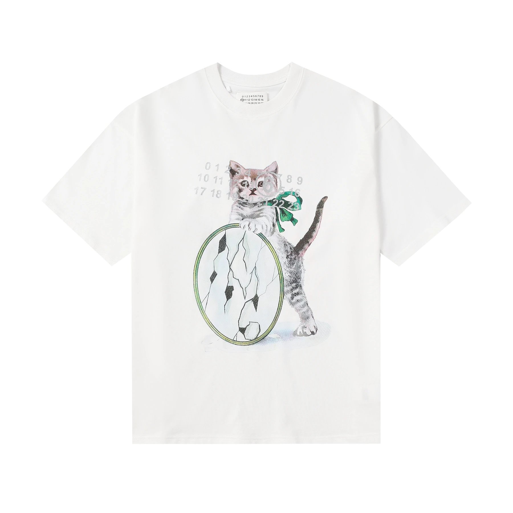 Maison Margiela MM6 Cat Mirror Graphic Tee White