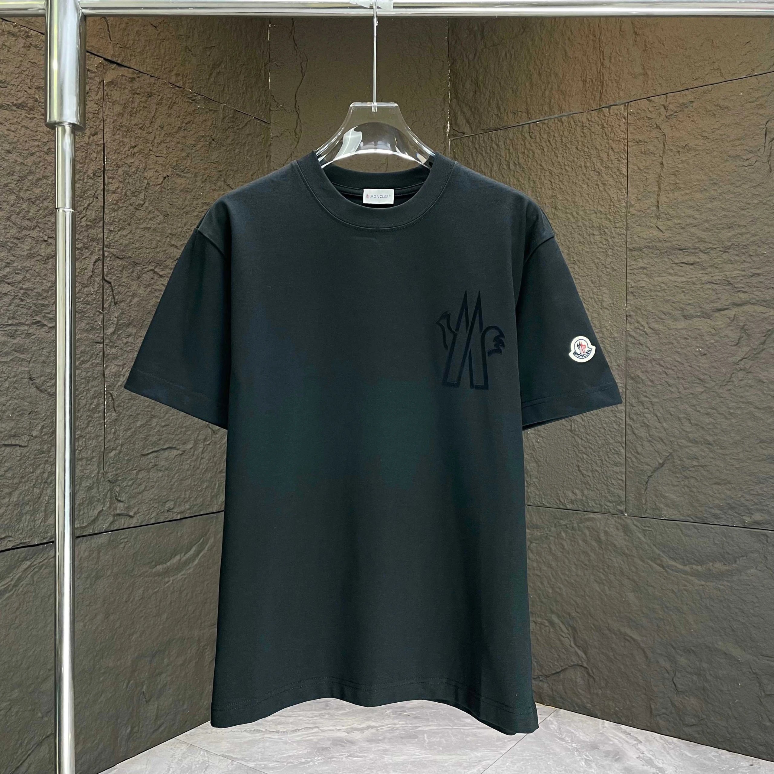 Moncler Mountain Logo Tee Black