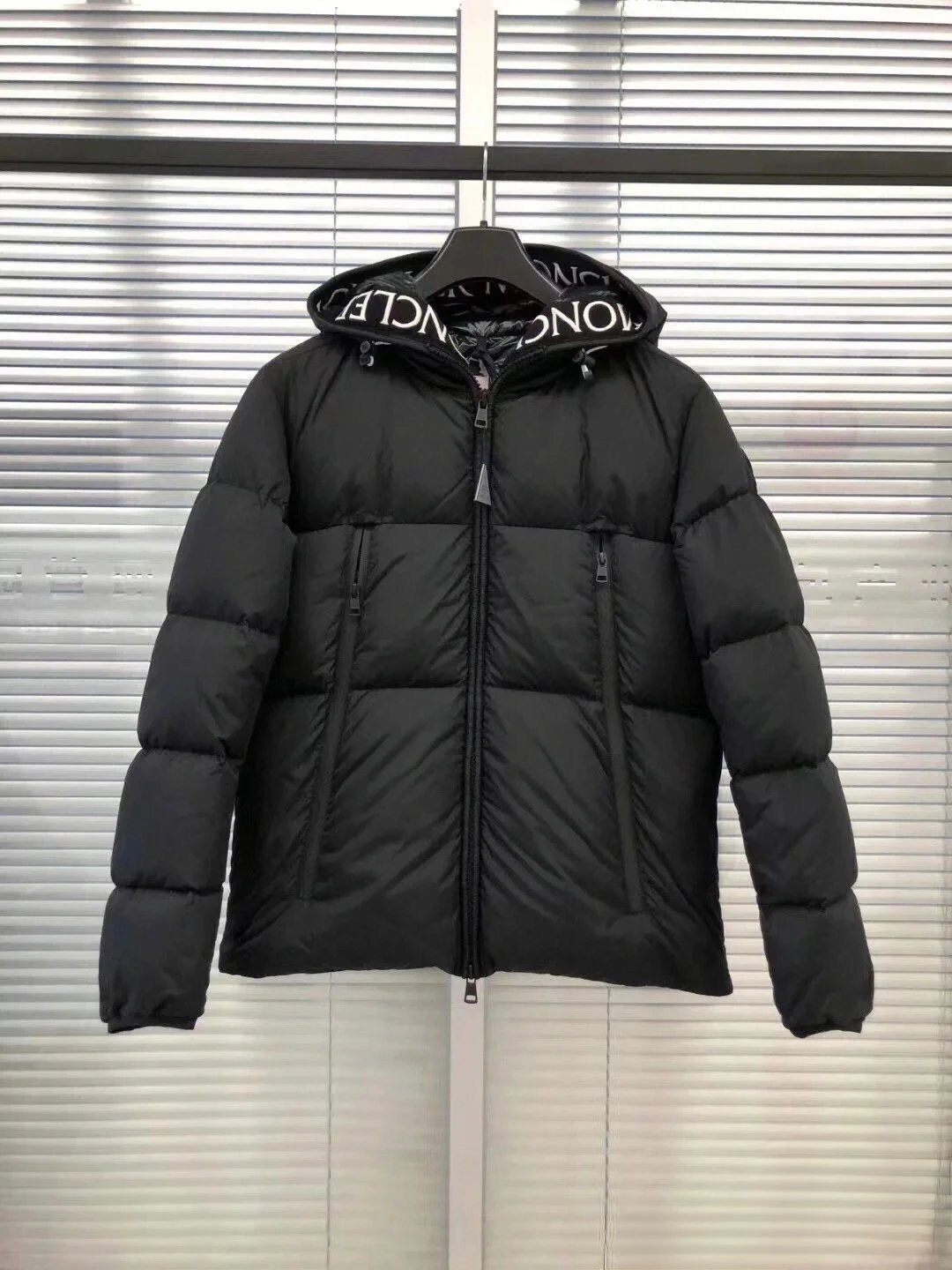 Moncler Moncler Logo Tape Down Jacket Black - 4