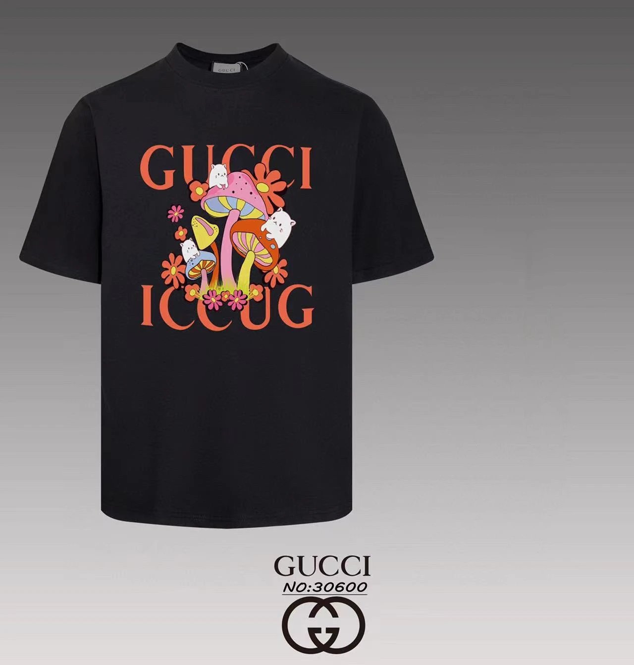 Gucci Scribble GG Logo T-Shirt Black (Red)