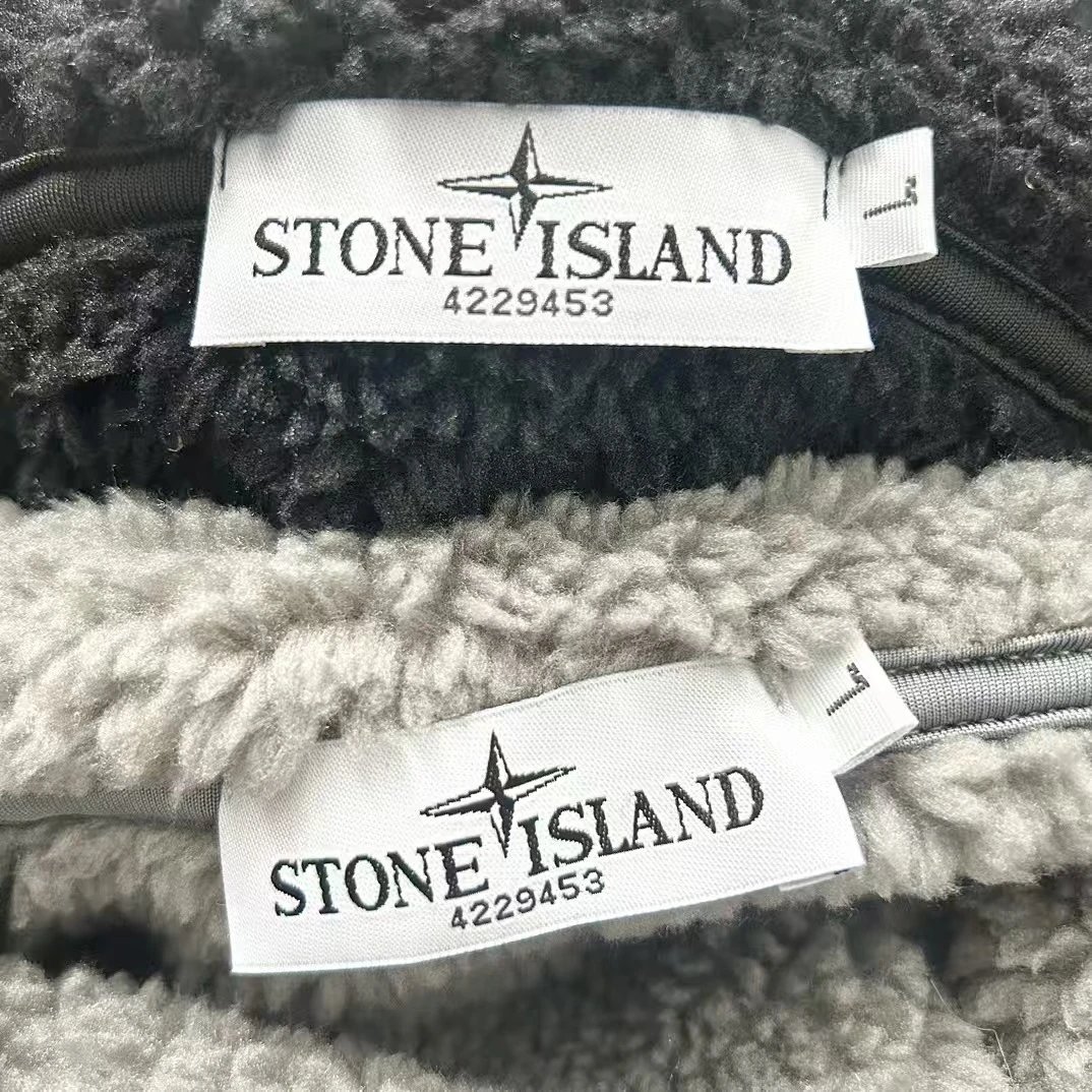 Stone Island Fleece Hooded Jacket Gray Outerwear - 5