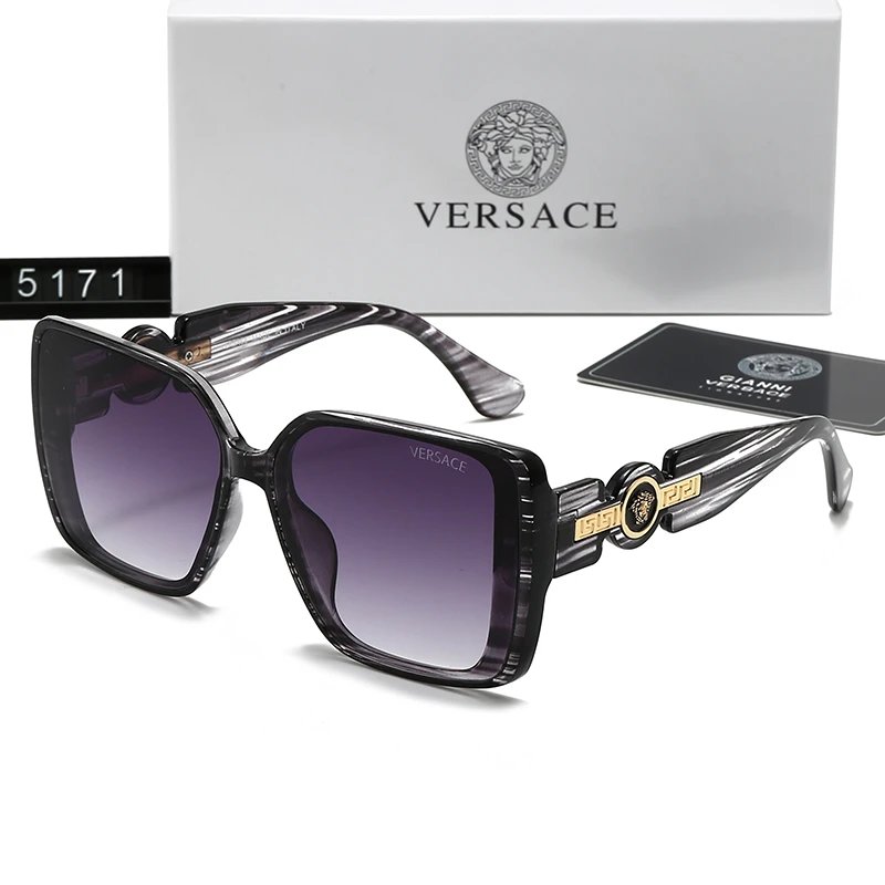 Versace VE4474 Rectangular Sunglasses Black Orange