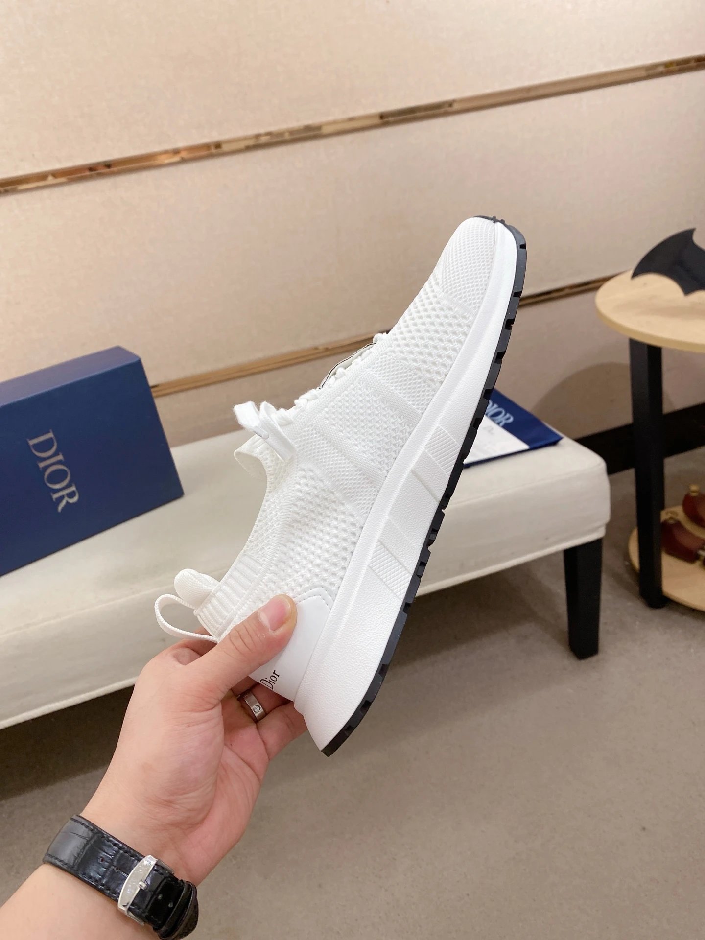Dior B23 Oblique Print White Chunky Sneakers - 4